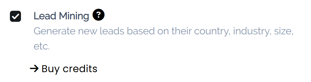 Activate lead mining in Juniper CRM settings.