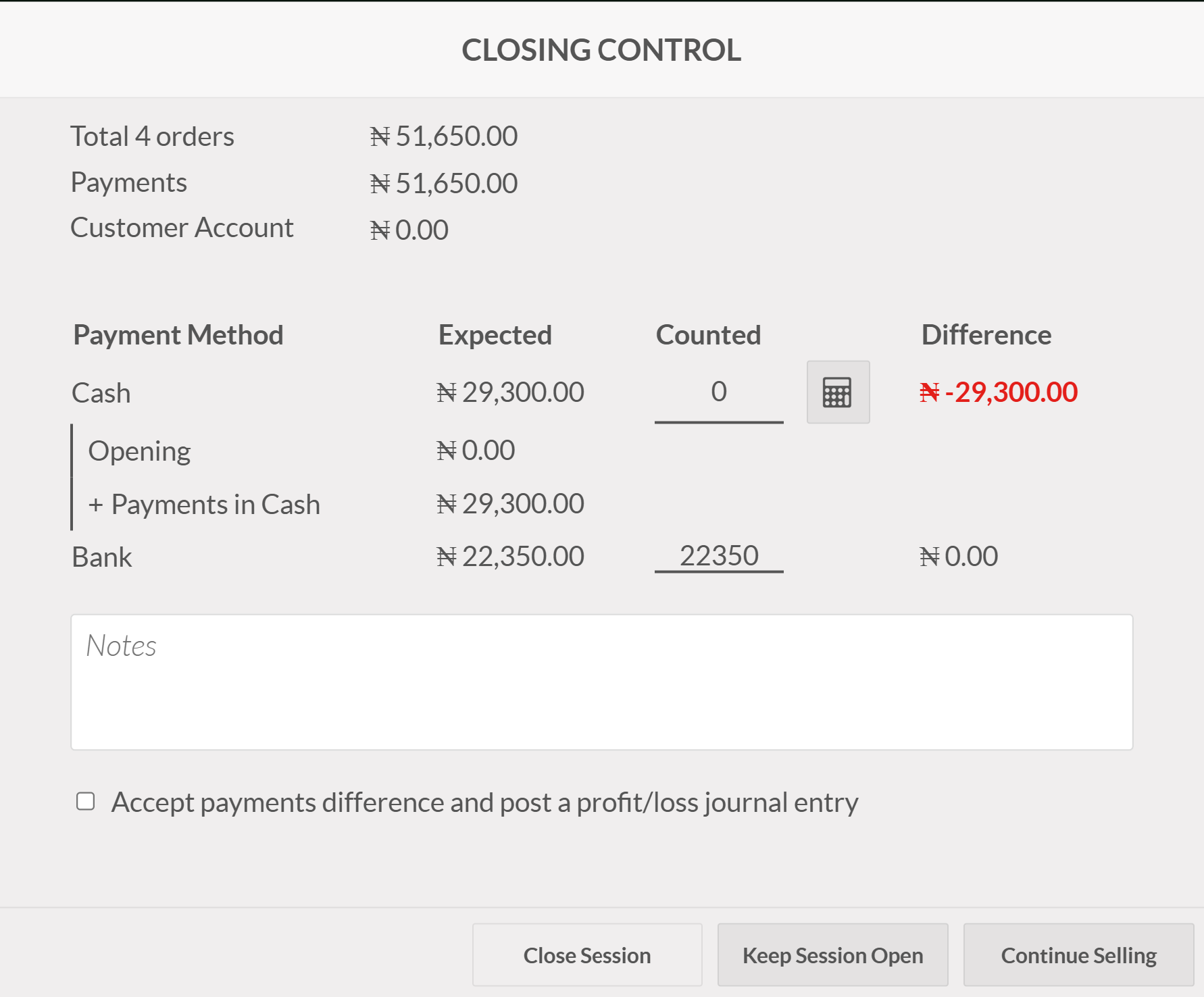 How to close a POS session.