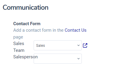Contact Form settings
