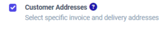 Activate the Customer Addresses setting.
