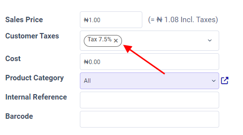 How to modify the income account link to down payments
