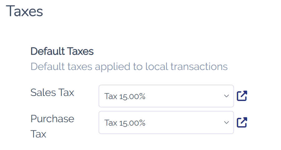 Define which taxes to use by default on Juniper