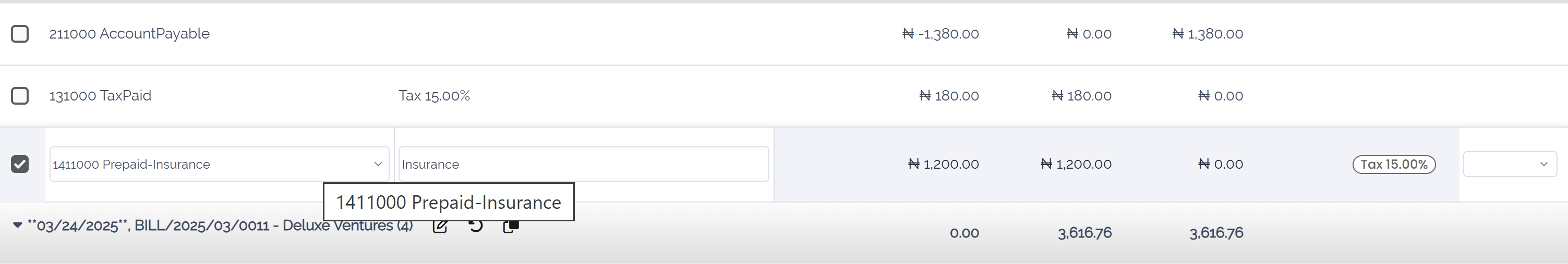 Modification of a posted journal item's account in Juniper Accounting