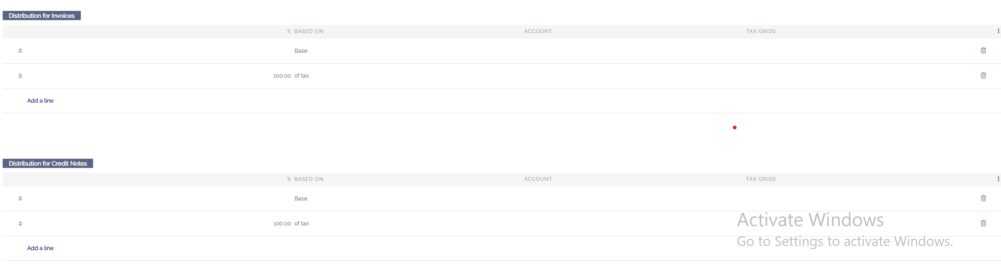 Allocate tax amounts to the right accounts and tax grids