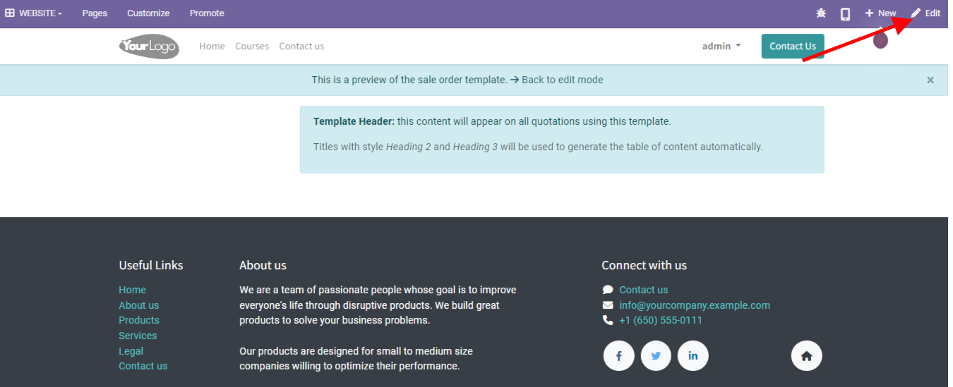 Design quotation template on Juniper Sales.
