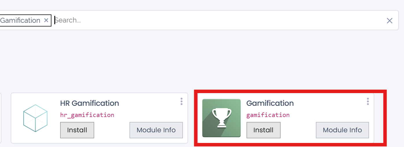 View of the gamification module being installed in Juniper