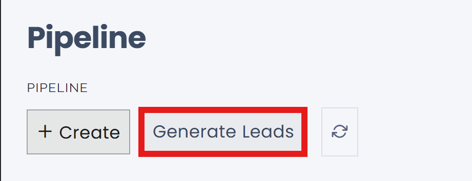 The Generate Leads button to use the lead mining feature.