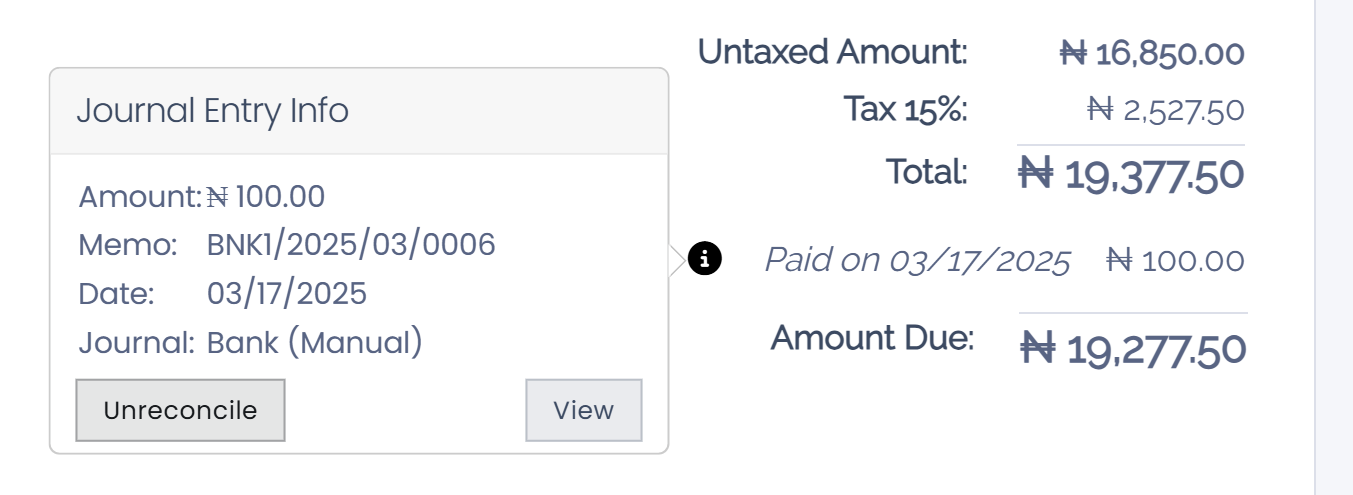 See detailed information of a payment.