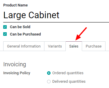How to change your invoicing policy on a product form on Juniper Sales?