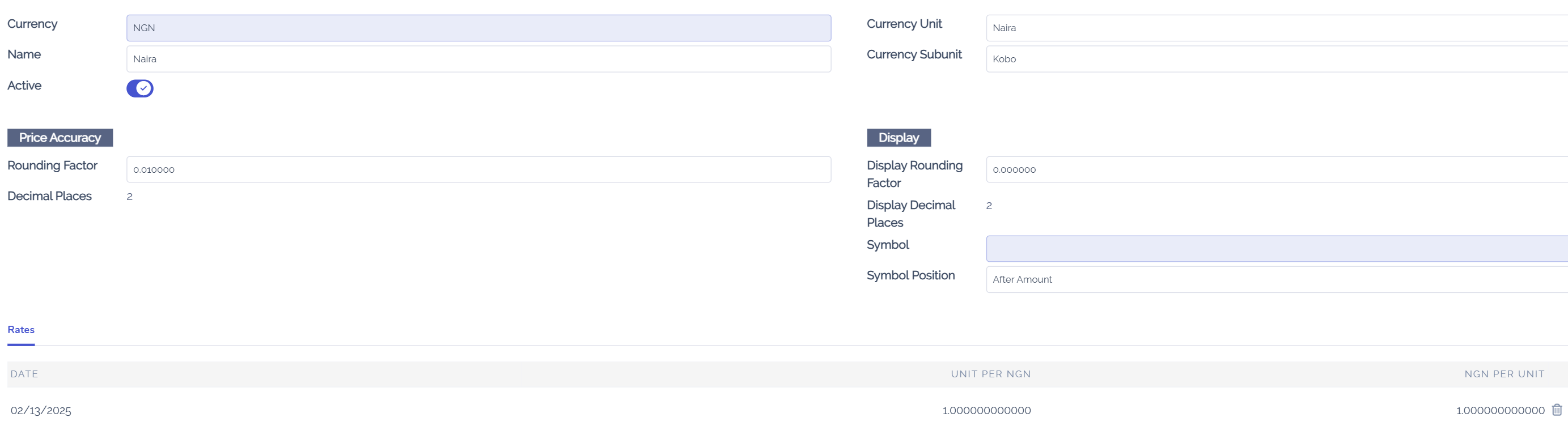 Create or modify the currency rate.