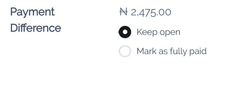 Partial payment of an invoice or bill.