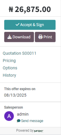 How customers will see deadlines on Juniper Sales.