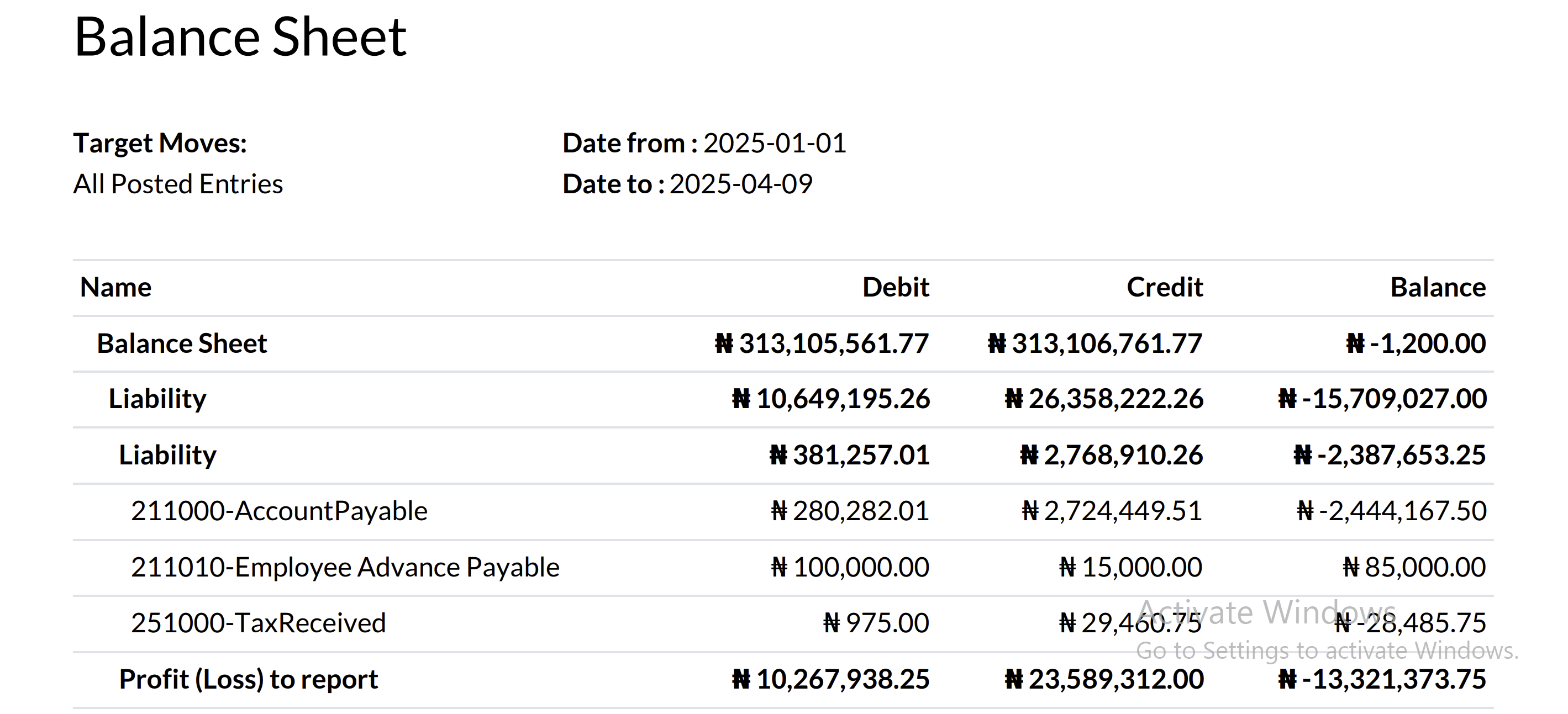 Balance sheet report of Juniper.