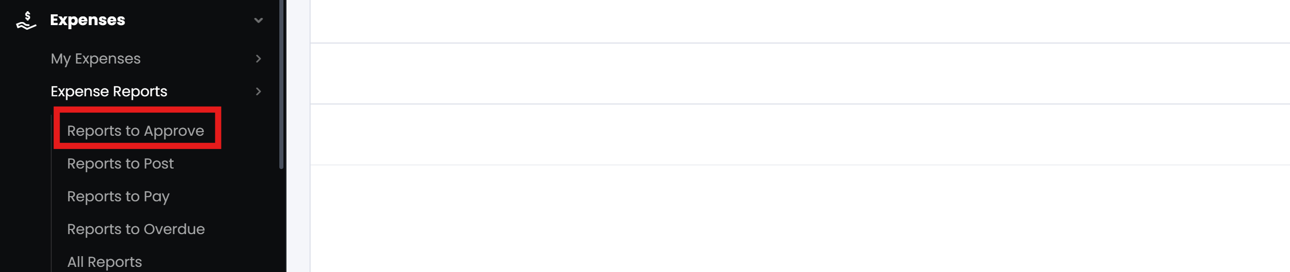Reports to validate are found on the Reports to Approve page.