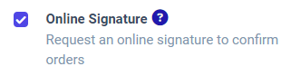 How to enable online signature in Juniper Sales settings.