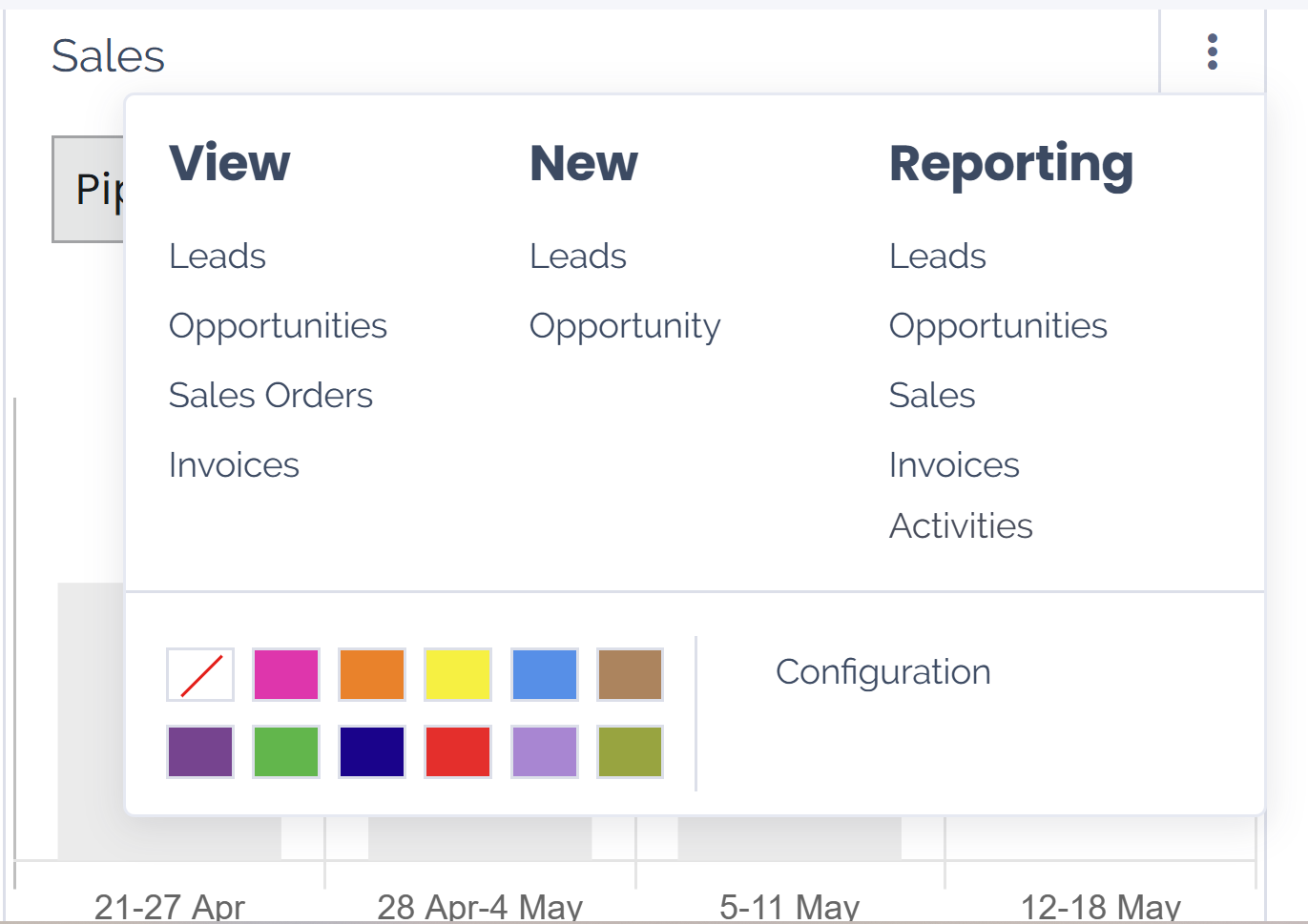 Click the Three Dot Menu in Juniper CRM dashboard to view documents and create opportunities.